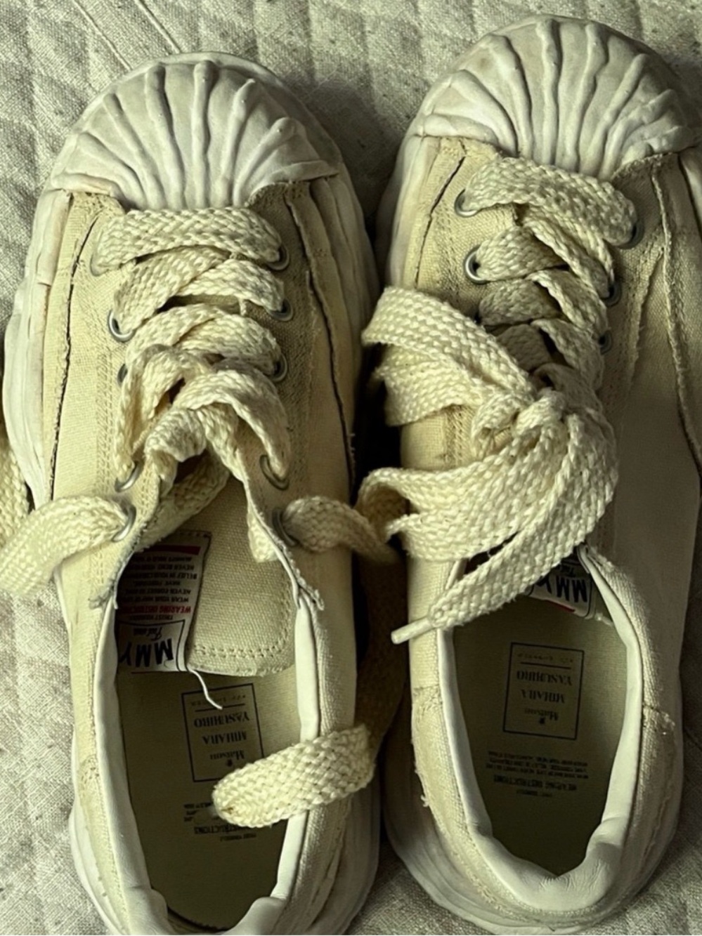 Miharayasuhiro Off-White Canvas Shell-Toe Sneakers